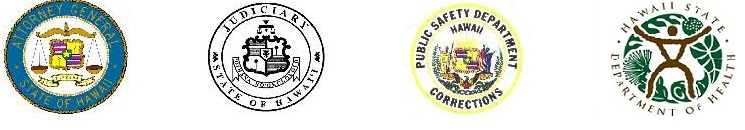 Attorney General logo, Judiciary logo, Public Safety Department logo, Department of Health logo